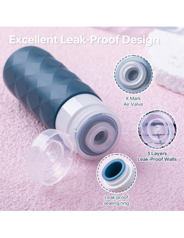 Juego de Botellas de Viaje 20 Piezas PHOVSUV Silicona TSA