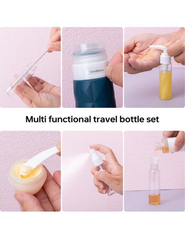 Juego de Botellas de Viaje 20 Piezas PHOVSUV Silicona TSA