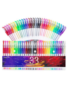 Set de 33 Bolígrafos de Gel Brillantes TANMIT - Multicolor