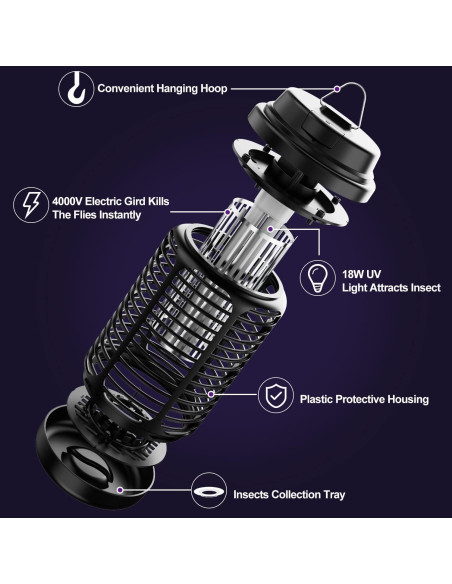 Asesino de Mosquitos Eléctrico VANELC 4000V Impermeable 1.05kg