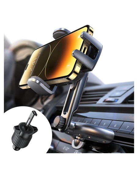 Soporte para Teléfono CD LISEN Ajustable para Coche - Negro Soporte para Teléfono CD LISEN Ajustable para Coche - Negro