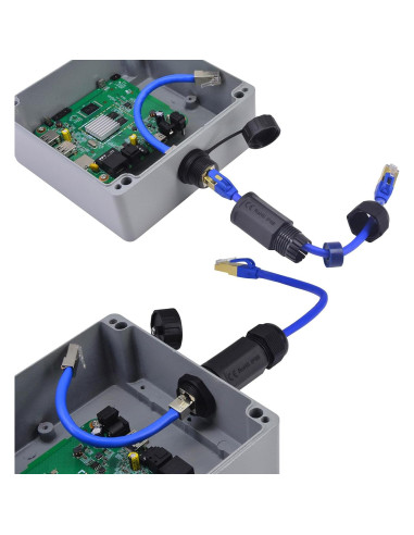 Conector RJ45 CAT6A a Prueba de Agua ANMBEST 2PCS IP68