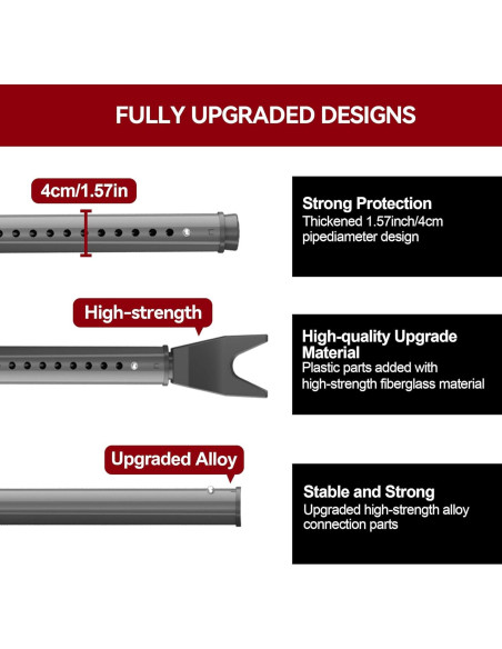 Barra de Seguridad para Puerta AceMining Ajustable 53-117 cm Gris
