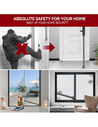 Barra de Seguridad para Puerta AceMining Ajustable 53-117 cm Gris