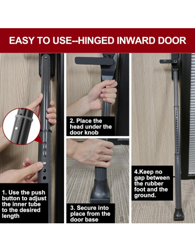 Barra de Seguridad para Puerta AceMining Ajustable 53-117 cm Gris