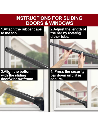 Barra de Seguridad para Puerta AceMining Ajustable 53-117 cm Gris