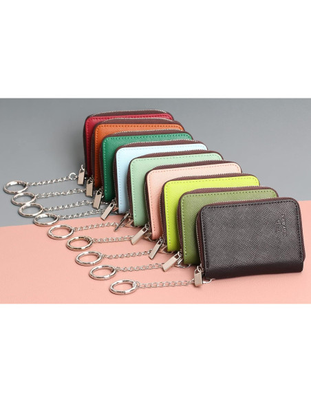 Cartera Compacta FurArt para Mujeres con Bloqueo RFID Verde
