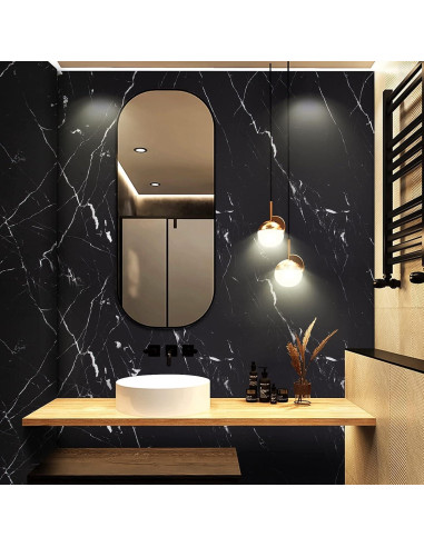 Papel Contacto Autoadhesivo Mármol Negro Mate 30x200 cm