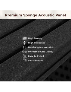 Paquete de 12 Paneles Acústicos Vangoa 30x30cm Negro 2