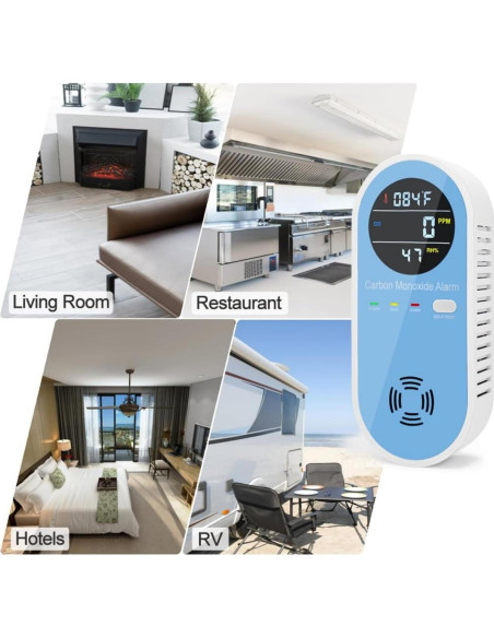 Detector de Monóxido de Carbono 3 en 1 CHENGHEM con Pantalla LCD Detector de Monóxido de Carbono 3 en 1 CHENGHEM con Pantalla LCD