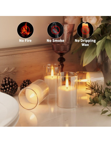 6 Pack Velas LED Sin Llama VIODAIM con Control Remoto y Temporizador