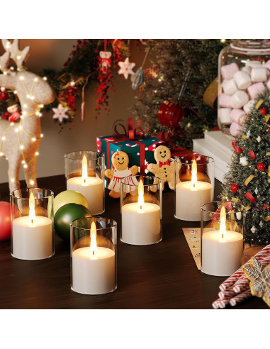 6 Pack Velas LED Sin Llama VIODAIM con Control Remoto y Temporizador