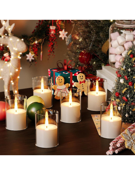 6 Pack Velas LED Sin Llama VIODAIM con Control Remoto y Temporizador