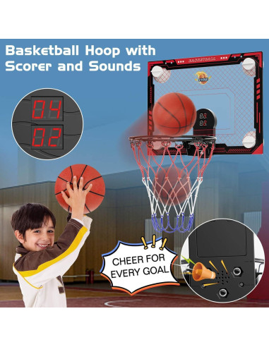 Aro de Baloncesto Mini Cyfie con Ventosa y Marcador para Niños