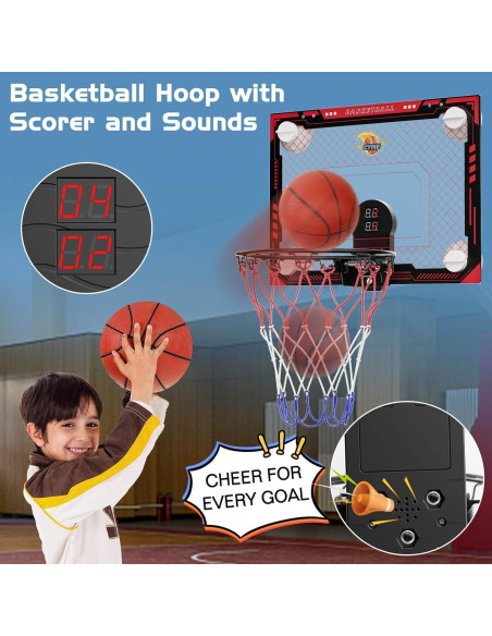 Aro de Baloncesto Mini Cyfie con Ventosa y Marcador para Niños