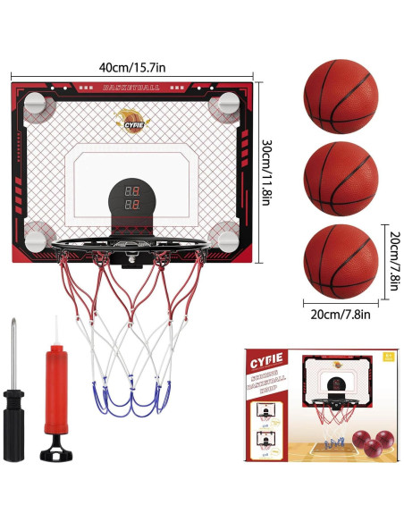 Aro de Baloncesto Mini Cyfie con Ventosa y Marcador para Niños