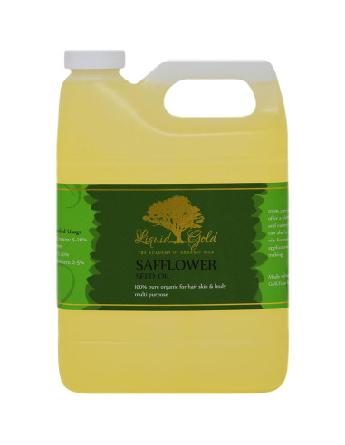 Aceite de cártamo orgánico Liquid Gold Inc 946 ml salud cabello piel