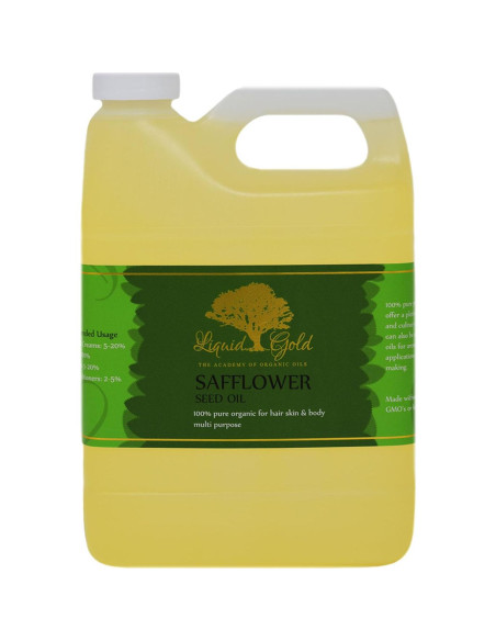 Aceite de cártamo orgánico Liquid Gold Inc 946 ml salud cabello piel