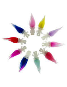 10 Muñecos Troll Mini Luminosos Brillan en la Oscuridad