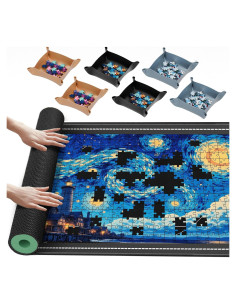 Alfombrilla para Rompecabezas Lwoeo 2000 Piezas Negra 121.9x78.7 cm