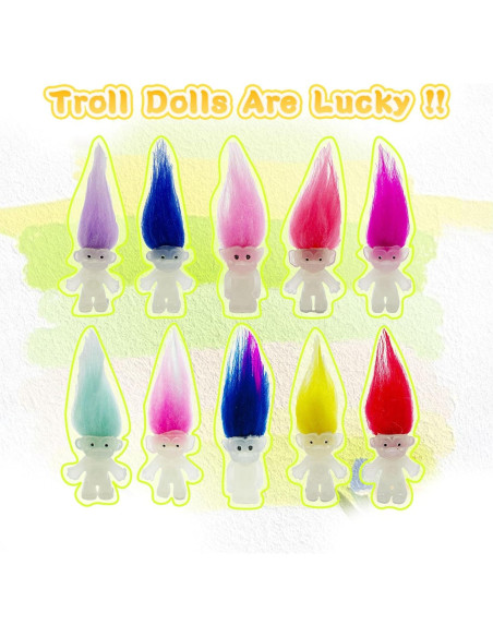 10 Muñecos Troll Mini Luminosos Brillan en la Oscuridad