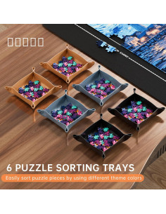 Alfombrilla para Rompecabezas Lwoeo 2000 Piezas Negra 121.9x78.7 cm 2