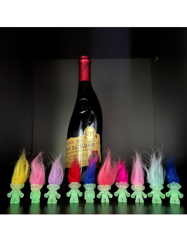10 Muñecos Troll Mini Luminosos Brillan en la Oscuridad