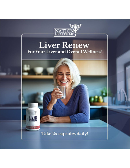 Suplemento Hepático Renovar Hígado Nation Health MD - 60 Cápsulas