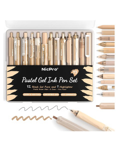 Conjunto de Bolígrafos de Gel Pastel Nicpro 13PCS 0.5mm