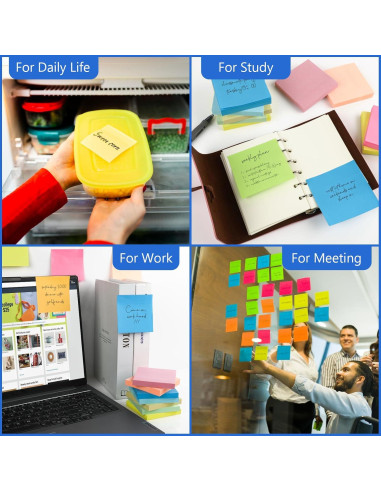 Notas Adhesivas Coloridas NESCCI 3x3" 1000 Hojas Total
