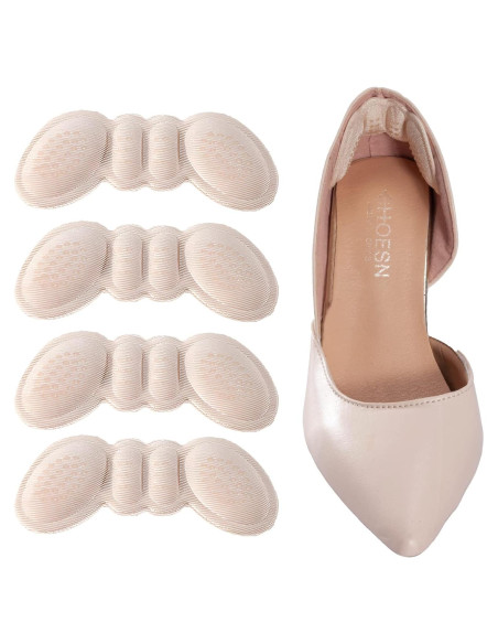 4 Pares Almohadillas para Talones EIRMAT Beige Antideslizantes