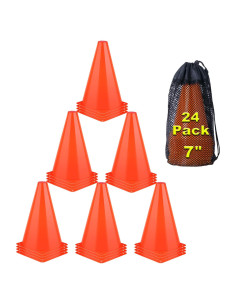 Conos de Entrenamiento Naranjas Cyrico 7 Pulgadas - Paquete de 24