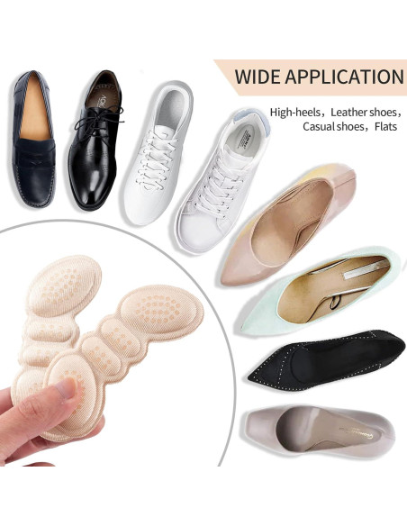 4 Pares Almohadillas para Talones EIRMAT Beige Antideslizantes