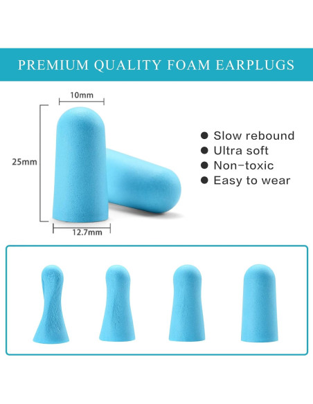 30 Pares Tapones de Espuma Suave Lenicany 35dB Protección Auditiva