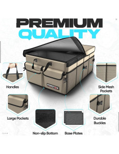 Organizador de Maletero FORTEM 50L Beige Plegable y Antideslizante 2