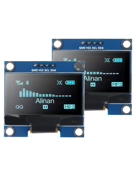 Módulo Pantalla OLED Alinan 2pcs I2C 128x64 1.3" Azul