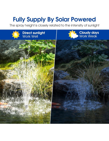Bomba de Fuente Solar Biling 12W con Filtración y Accesorios