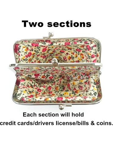 Monedero Floral Vintage Compacto para Mujeres - CP000