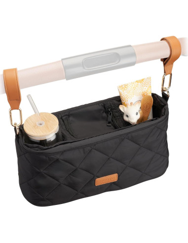 Organizador de Cochecito ZICOTO Negro con 2 Portavasos 35.1x16.5x13 cm