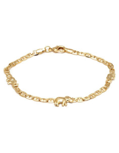 Pulsera de Tobillo Barzel Elefante Oro 18K Mujeres 25.4cm