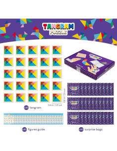 Paquete de 30 Rompecabezas Tangram de Madera para Niños 2