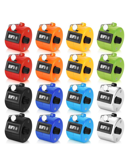 Contador Manual Clicker 16 Pcs Kathfly 4 Dígitos Colorido