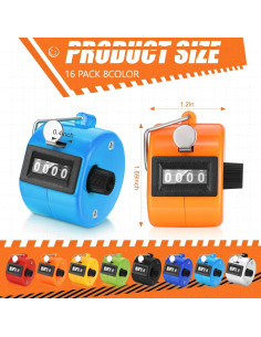 Contador Manual Clicker 16 Pcs Kathfly 4 Dígitos Colorido 2