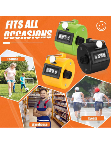 Contador Manual Clicker 16 Pcs Kathfly 4 Dígitos Colorido