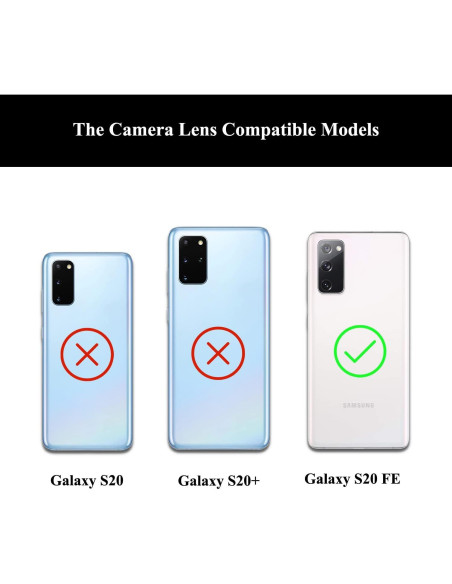 2 Juegos Cristal Lente Cámara Trasera Samsung S20 FE con Adhesivo