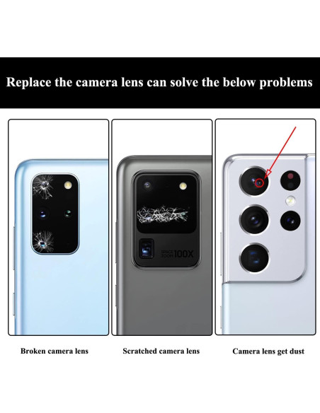 2 Juegos Cristal Lente Cámara Trasera Samsung S20 FE con Adhesivo