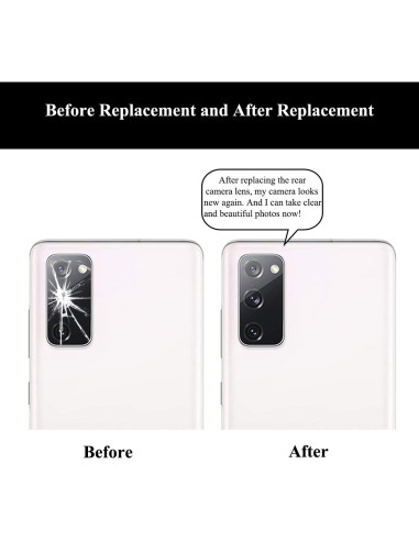 2 Juegos Cristal Lente Cámara Trasera Samsung S20 FE con Adhesivo