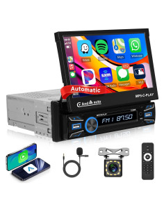 Estéreo de coche Hodozzy F133 1 Din 7" Carplay Android Auto