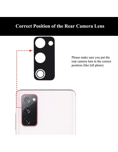 2 Juegos Cristal Lente Cámara Trasera Samsung S20 FE con Adhesivo