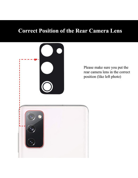 2 Juegos Cristal Lente Cámara Trasera Samsung S20 FE con Adhesivo